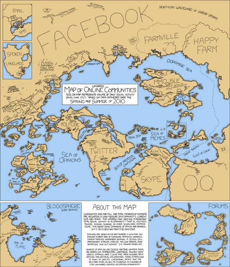 Map of Online Communities by XKCD